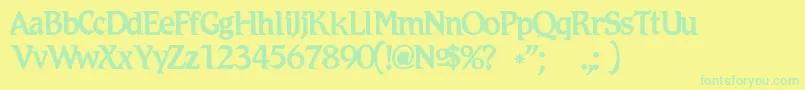 Romicc Font – Green Fonts on Yellow Background