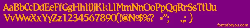 Romicc Font – Orange Fonts on Purple Background