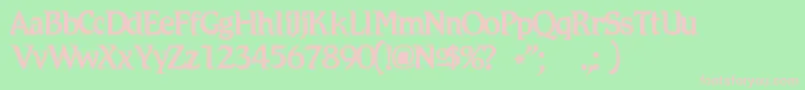 Romicc-fontti – vaaleanpunaiset fontit vihreällä taustalla