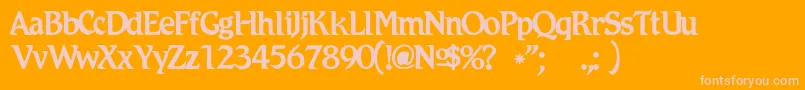Romicc-fontti – vaaleanpunaiset fontit oranssilla taustalla