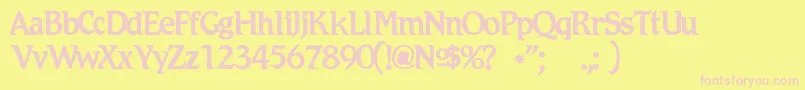フォントRomicc – ピンクのフォント、黄色の背景