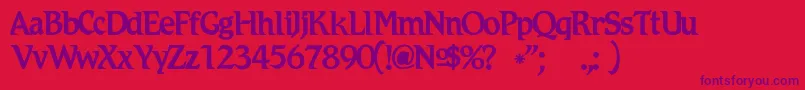 Romicc Font – Purple Fonts on Red Background