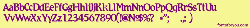 Romicc Font – Purple Fonts on Yellow Background