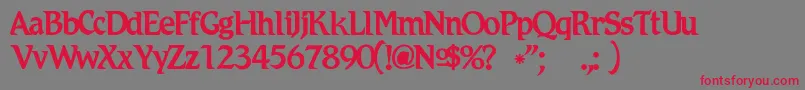 フォントRomicc – 赤い文字の灰色の背景