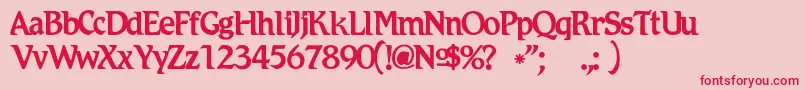 Romicc Font – Red Fonts on Pink Background