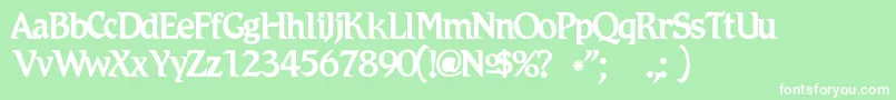 Romicc Font – White Fonts on Green Background