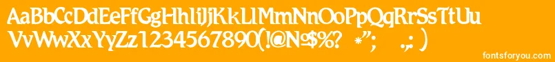 Romicc Font – White Fonts on Orange Background