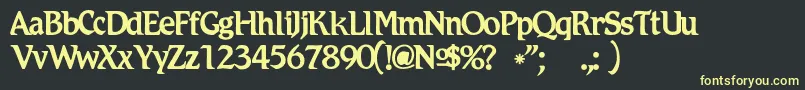 フォントRomicc – 黒い背景に黄色の文字