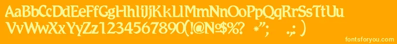 Romicc Font – Yellow Fonts on Orange Background