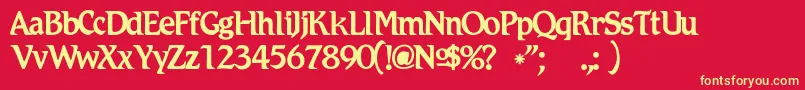 Romicc Font – Yellow Fonts on Red Background