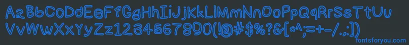 Numbbunnybdout Font – Blue Fonts on Black Background