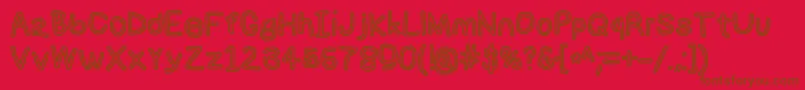 Numbbunnybdout Font – Brown Fonts on Red Background