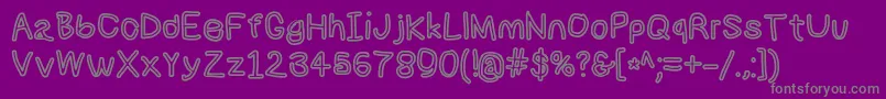 Numbbunnybdout-Schriftart – Graue Schriften auf violettem Hintergrund