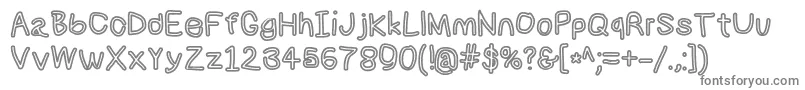Numbbunnybdout-Schriftart – Graue Schriften auf weißem Hintergrund