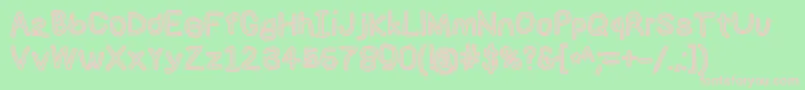 Numbbunnybdout Font – Pink Fonts on Green Background