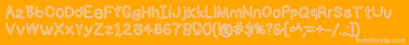 Numbbunnybdout Font – Pink Fonts on Orange Background