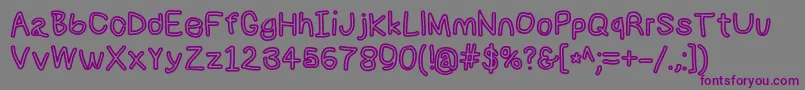 Numbbunnybdout-Schriftart – Violette Schriften auf grauem Hintergrund