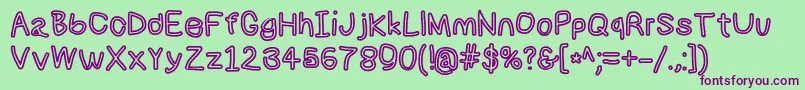 Numbbunnybdout Font – Purple Fonts on Green Background