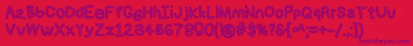 Numbbunnybdout Font – Purple Fonts on Red Background