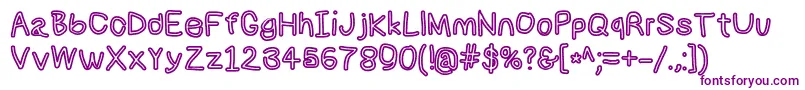 Numbbunnybdout-Schriftart – Violette Schriften auf weißem Hintergrund