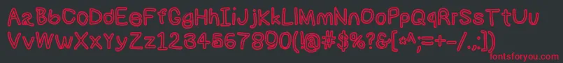 Numbbunnybdout Font – Red Fonts on Black Background