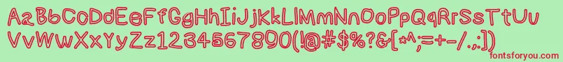 Numbbunnybdout Font – Red Fonts on Green Background