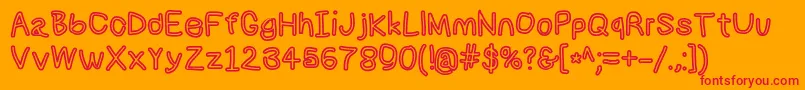 Numbbunnybdout Font – Red Fonts on Orange Background