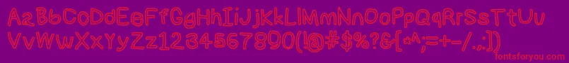Numbbunnybdout Font – Red Fonts on Purple Background