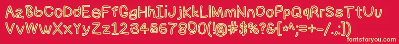 Numbbunnybdout Font – Yellow Fonts on Red Background