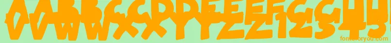 SolidCartoonlings Font – Orange Fonts on Green Background