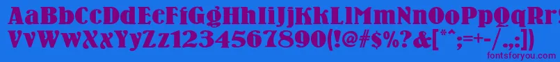 Woodennickelnf Font – Purple Fonts on Blue Background