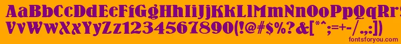 Woodennickelnf Font – Purple Fonts on Orange Background