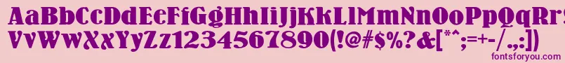 Woodennickelnf Font – Purple Fonts on Pink Background