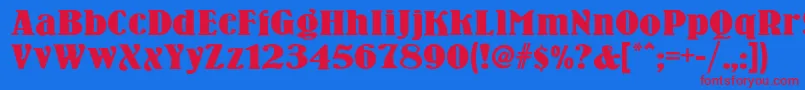 Woodennickelnf-fontti – punaiset fontit sinisellä taustalla