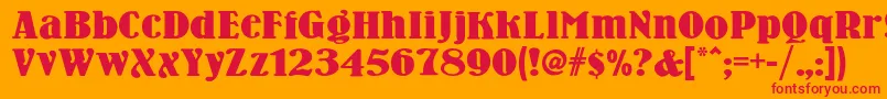 Woodennickelnf Font – Red Fonts on Orange Background