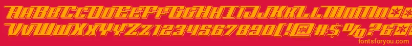 フォントRocketpoppunch – 赤い背景にオレンジの文字