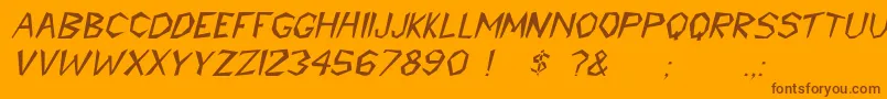 Шрифт CavemannItalic – коричневые шрифты на оранжевом фоне