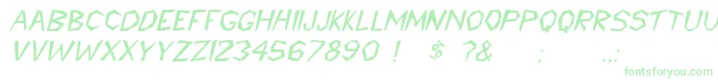 CavemannItalic Font – Green Fonts on White Background