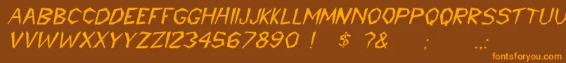 Шрифт CavemannItalic – оранжевые шрифты на коричневом фоне