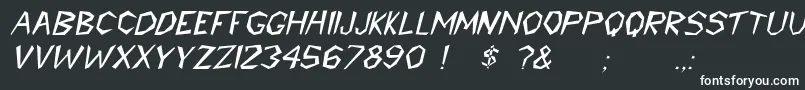 CavemannItalic Font – White Fonts on Black Background