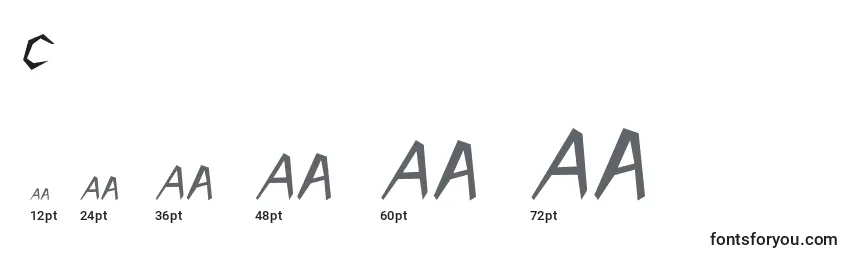 CavemannItalic Font Sizes