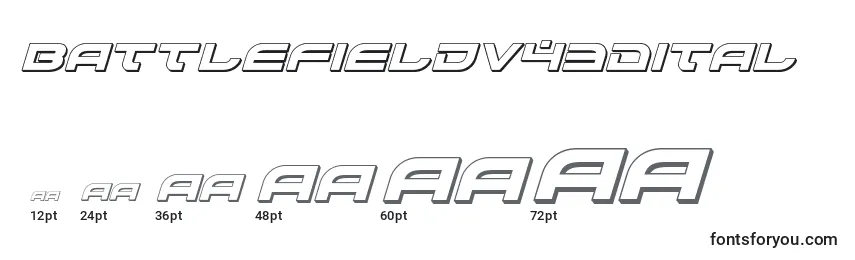 Größen der Schriftart Battlefieldv43Dital