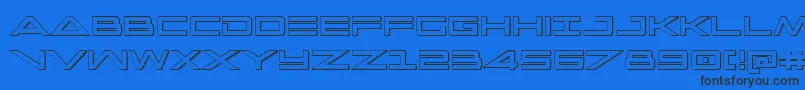 Шрифт Capella3Dcond – чёрные шрифты на синем фоне