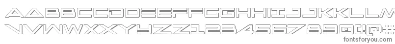 Capella3Dcond-fontti – harmaat kirjasimet valkoisella taustalla