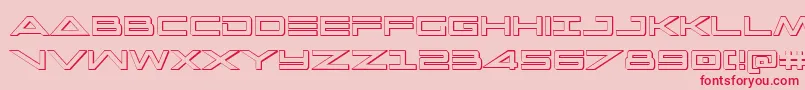 フォントCapella3Dcond – ピンクの背景に赤い文字