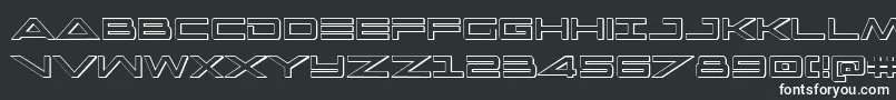 フォントCapella3Dcond – 黒い背景に白い文字