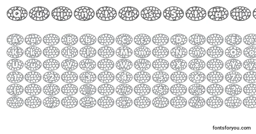 QuintusStainedcameoフォント–アルファベット、数字、特殊文字