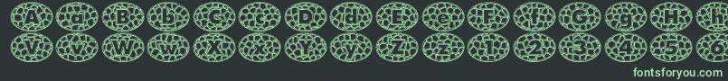 Шрифт QuintusStainedcameo – зелёные шрифты на чёрном фоне