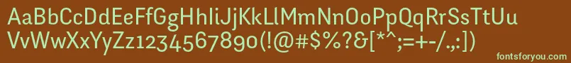 Шрифт FengardoneueRegular – зелёные шрифты на коричневом фоне