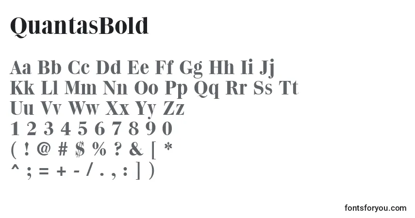 Czcionka QuantasBold – alfabet, cyfry, specjalne znaki
